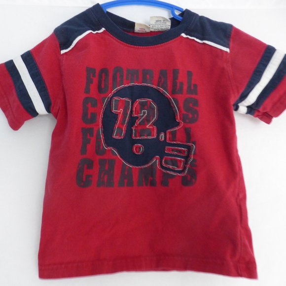 FADED GLORY, toddler boy, 3T, red football tee GUC